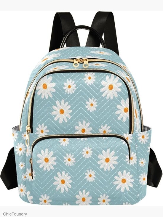Handbags - Mini Canvas Backpack Purse - Adjustable Strap, Multiple Pockets, Travel Daypack